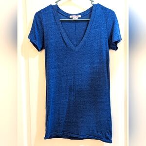 PINK short sleeve sheer blue v-neck